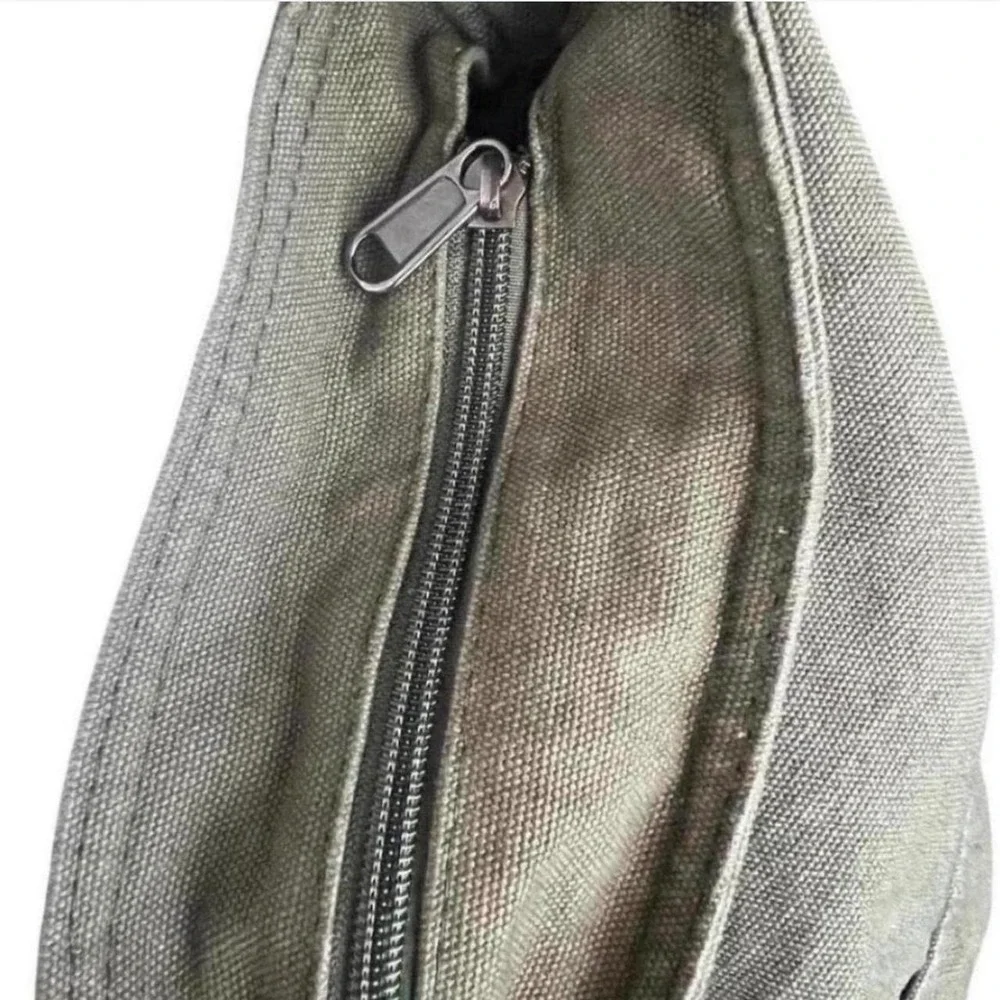 Unisex Large Capacity Green Canvas Crossbody Bag - Brand New!